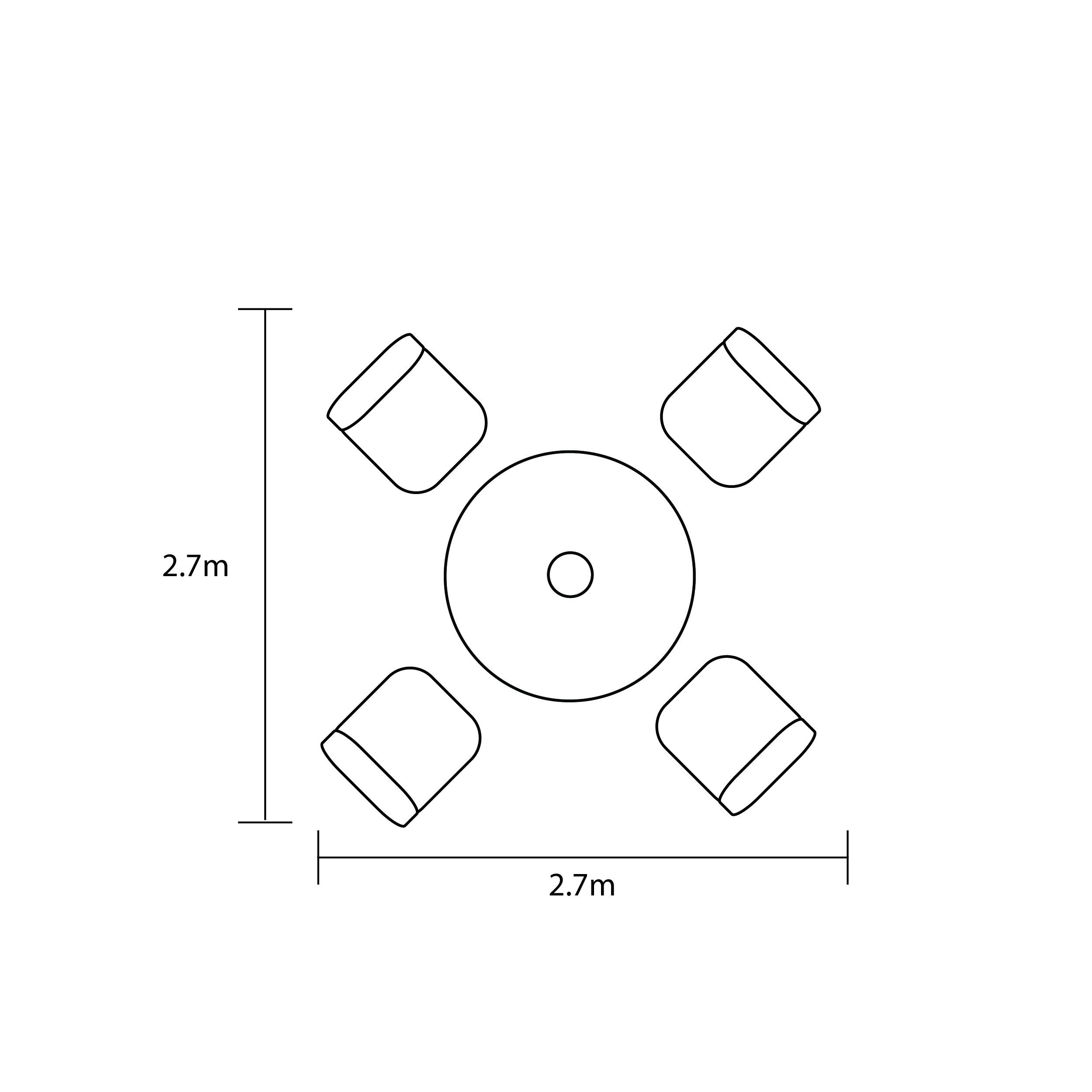 Avebury 4 Seat Dining Set footprint